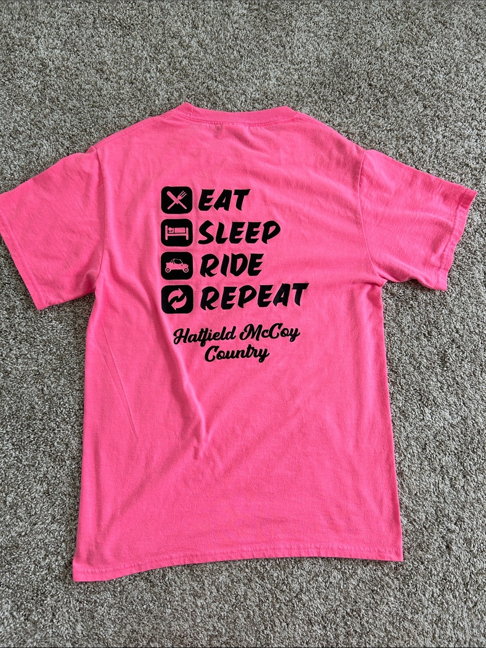 Pink 'Eat Sleep Ride Repeat' Hatfield-McCoy Tee